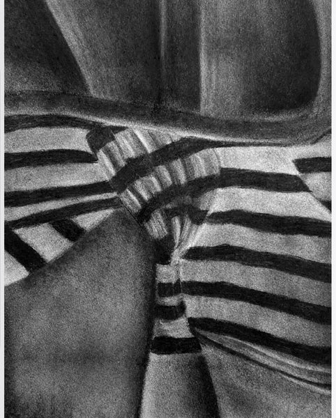 AND I LOVE HER - FRAMED CHARCOAL DRAWING
