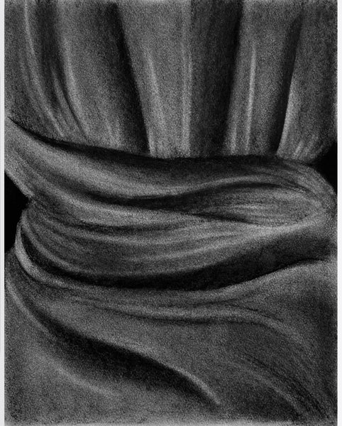 BOTTOM OF THE WELL - FRAMED CHARCOAL DRAWING