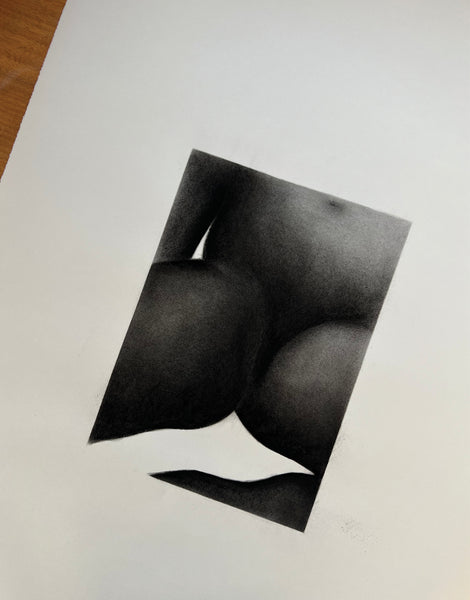 EYES OFF YOU - CHARCOAL ON PAPER