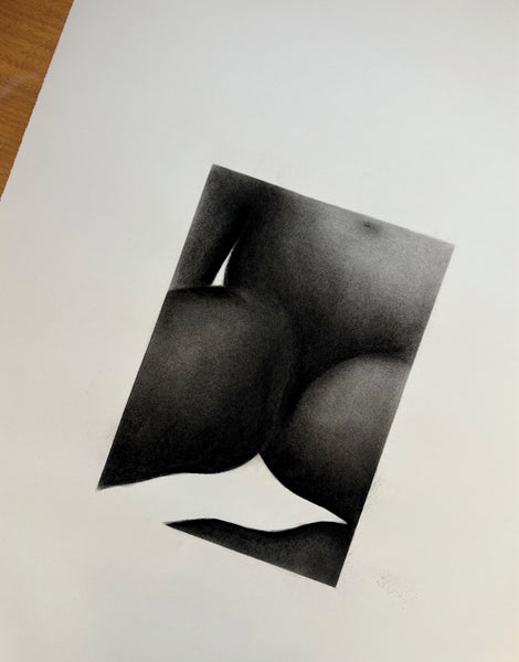 EYES OFF YOU - CHARCOAL ON PAPER