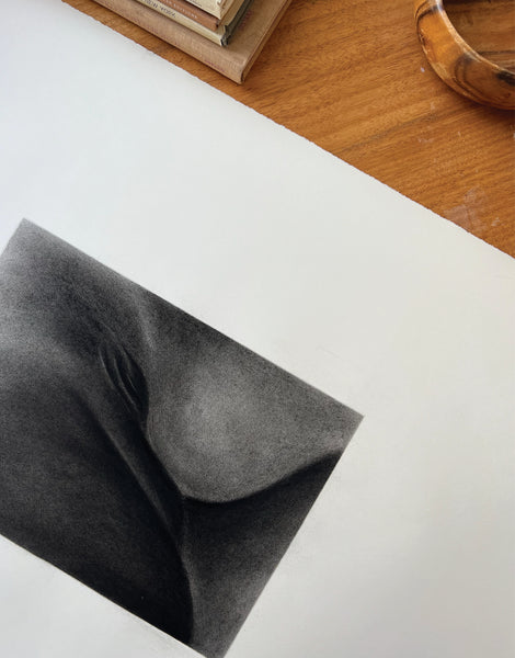 EVERYTHING REAL - CHARCOAL ON PAPER
